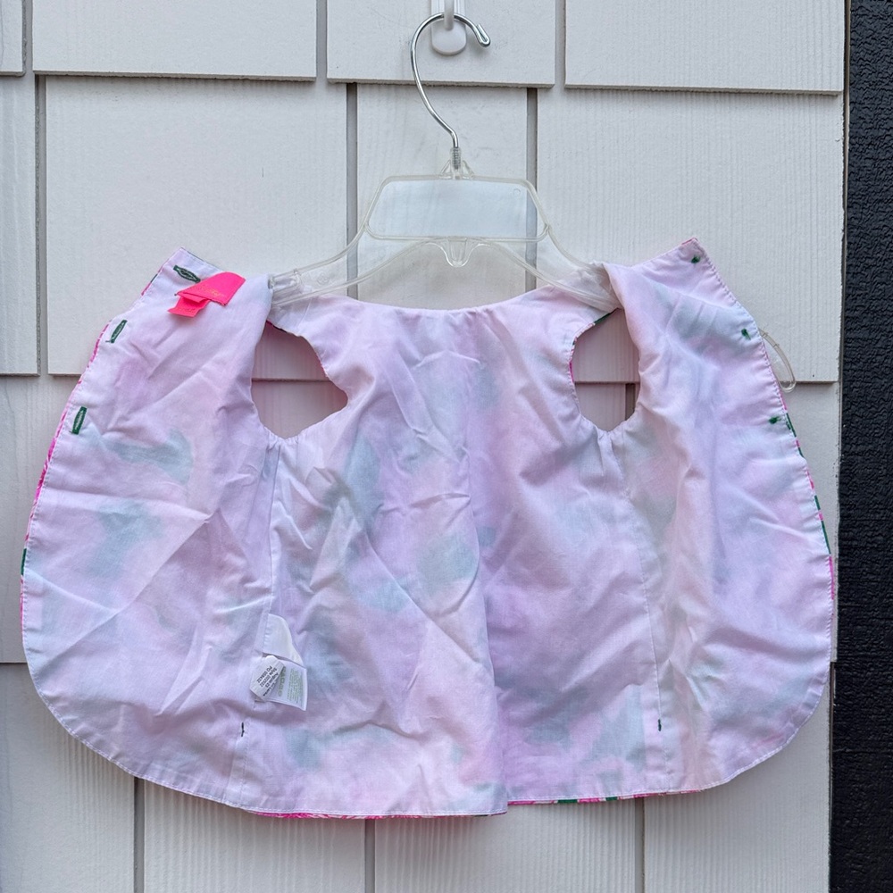 Lilly Pulitzer Pink and Green Floral Girls Vest - Picture 6 of 10